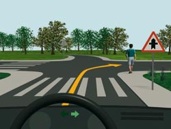 Al girar a la derecha, el peat