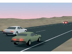 El veh�culo verde disminuye la